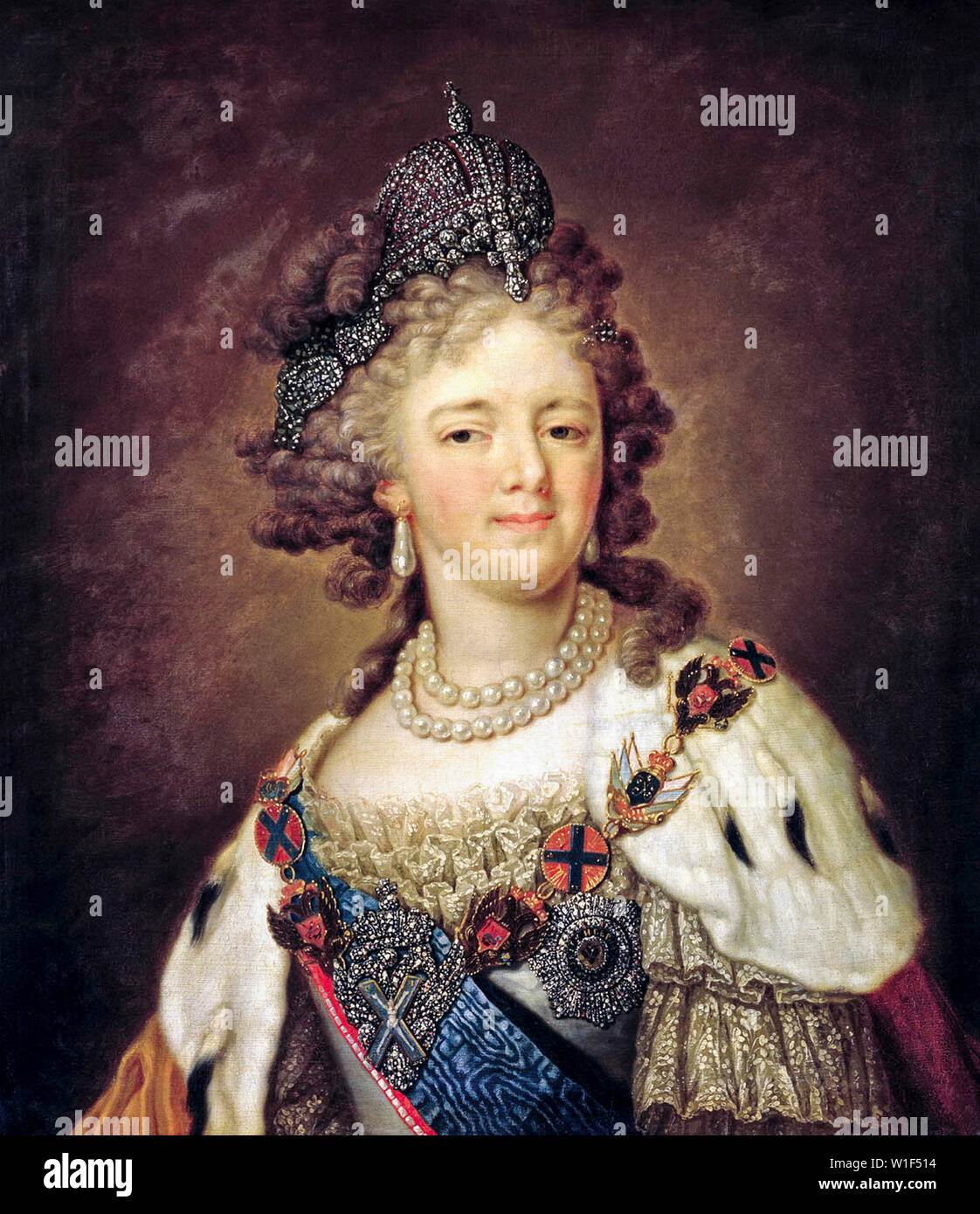 Vladimir Borovikovsky, Maria Feodorovna, Imperatrice consorte di Russia, 1759-1828, ritratto dipinto, circa 1799 Foto Stock