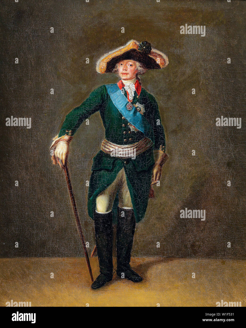 L'imperatore Paolo I di Russia, 1754-1801, in uniforme militare, ritratto dipinto, 1800 Foto Stock