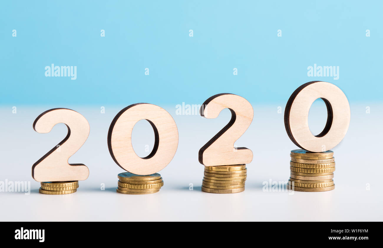 La crescita dei risparmi personali nel nuovo anno 2020 Foto Stock