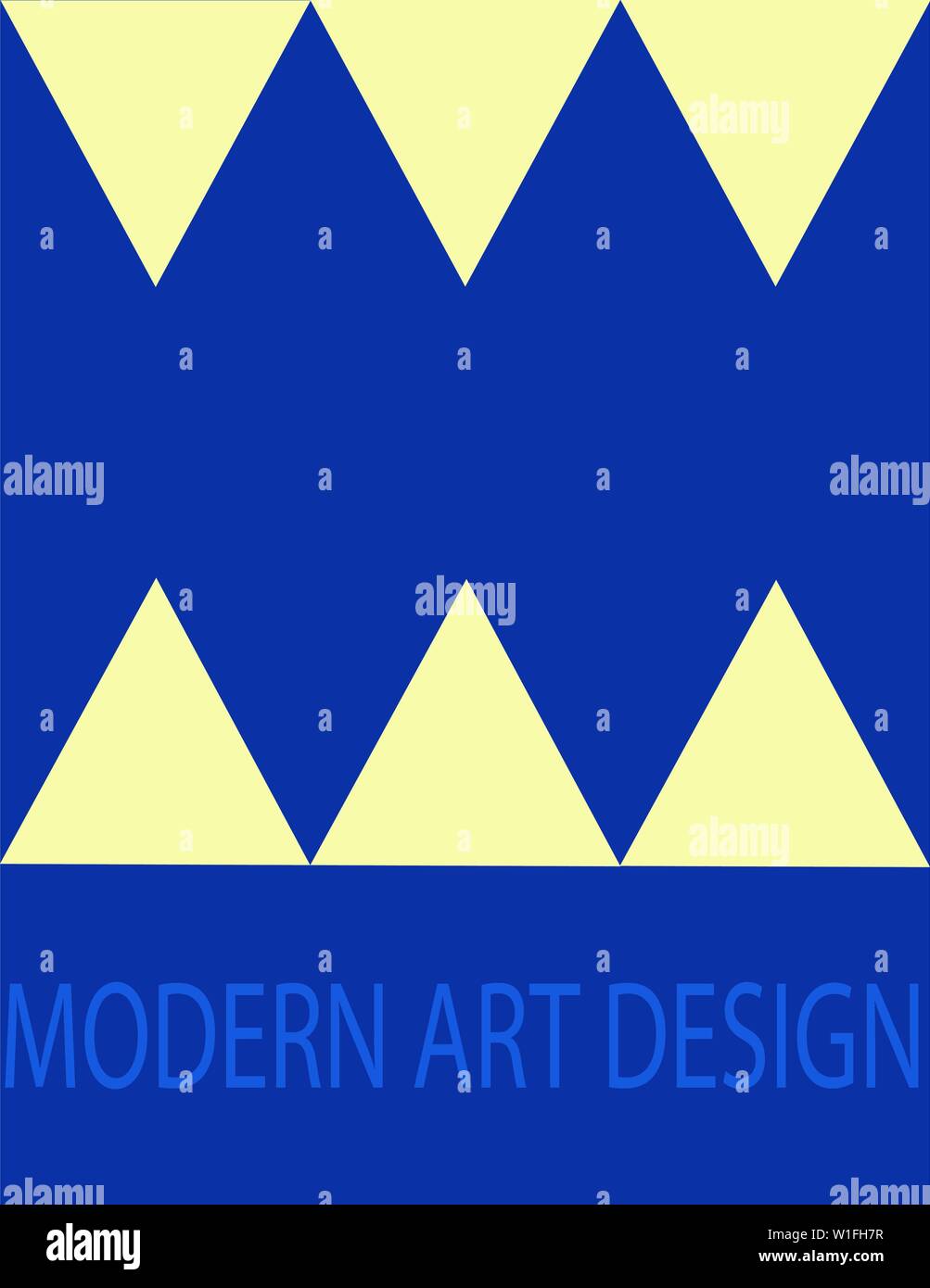Illustrazione in stile Neo Geo, la progettazione di Memphis combina la giocosità e la semplicità degli elementi, triangoli gialli Illustrazione Vettoriale