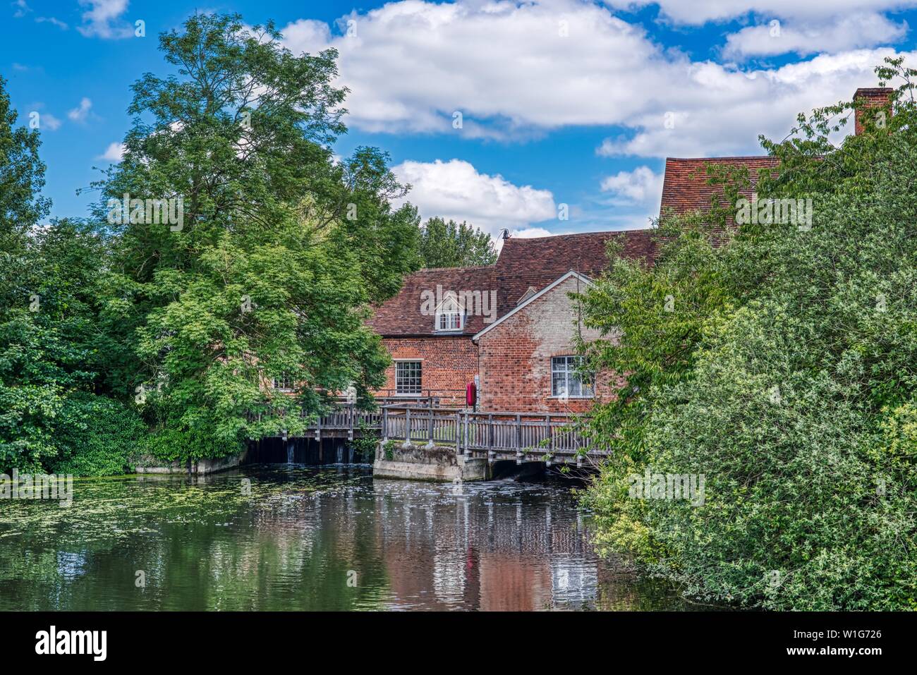 Dove John Constable verniciato. Mulino di Flatford, East Bergholt, Suffolk, Regno Unito Foto Stock