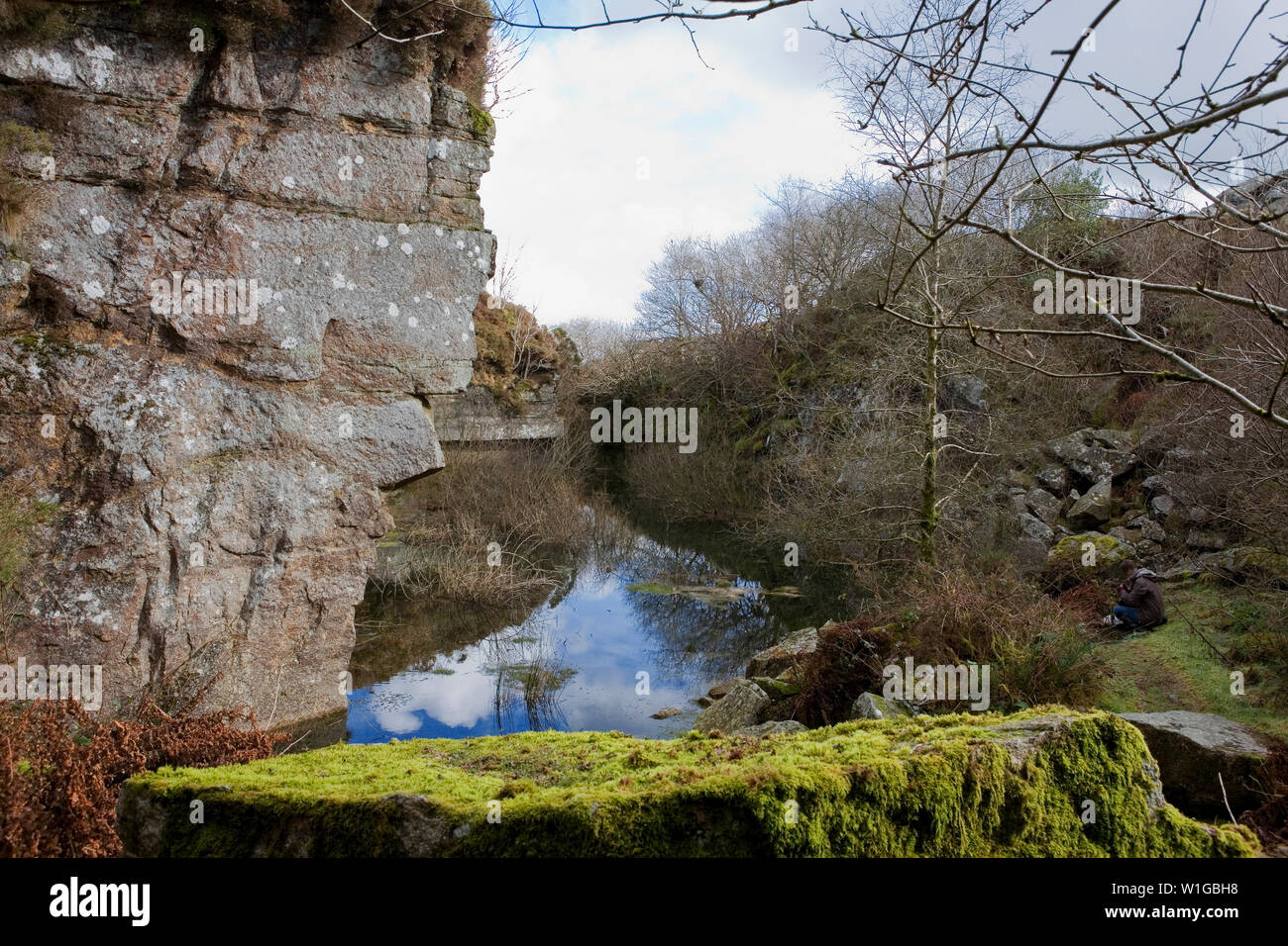 Haytor cave, Haytor giù, Dartmoor Devon Foto Stock