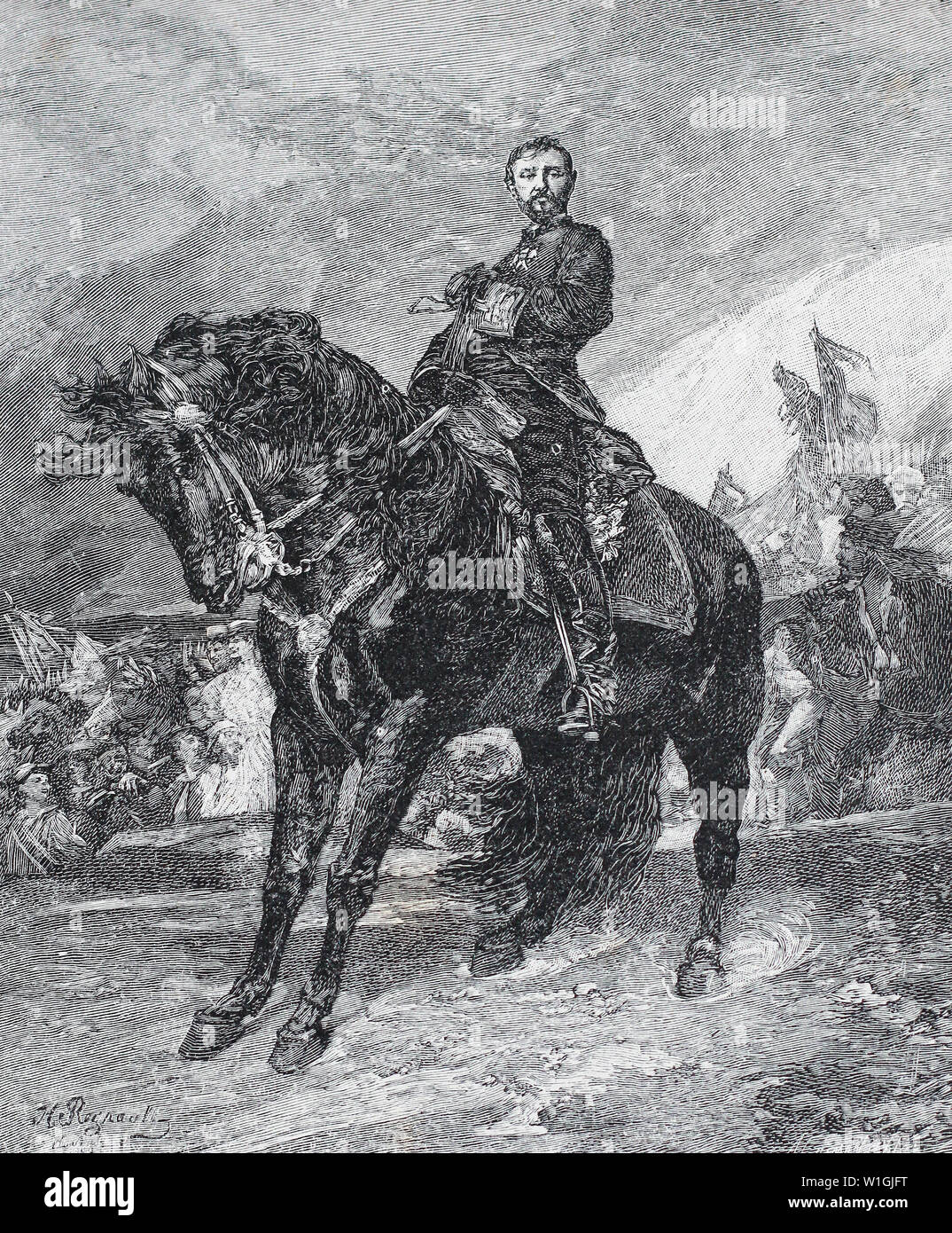 Ritratto del maresciallo Prim da Jean-Baptiste Regnault. Foto Stock