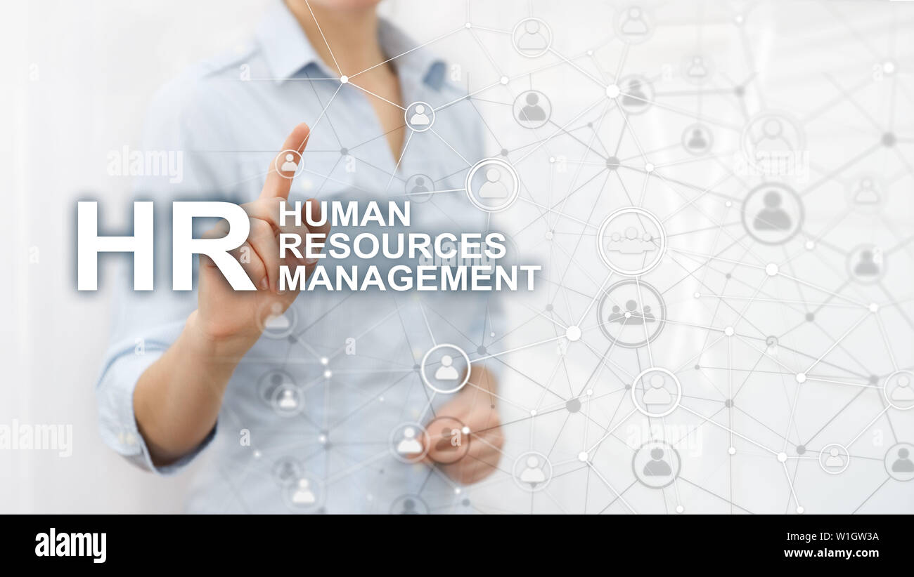 Gestione delle risorse umane, HR, Team Building e il concetto di assunzione su sfondo sfocato Foto Stock