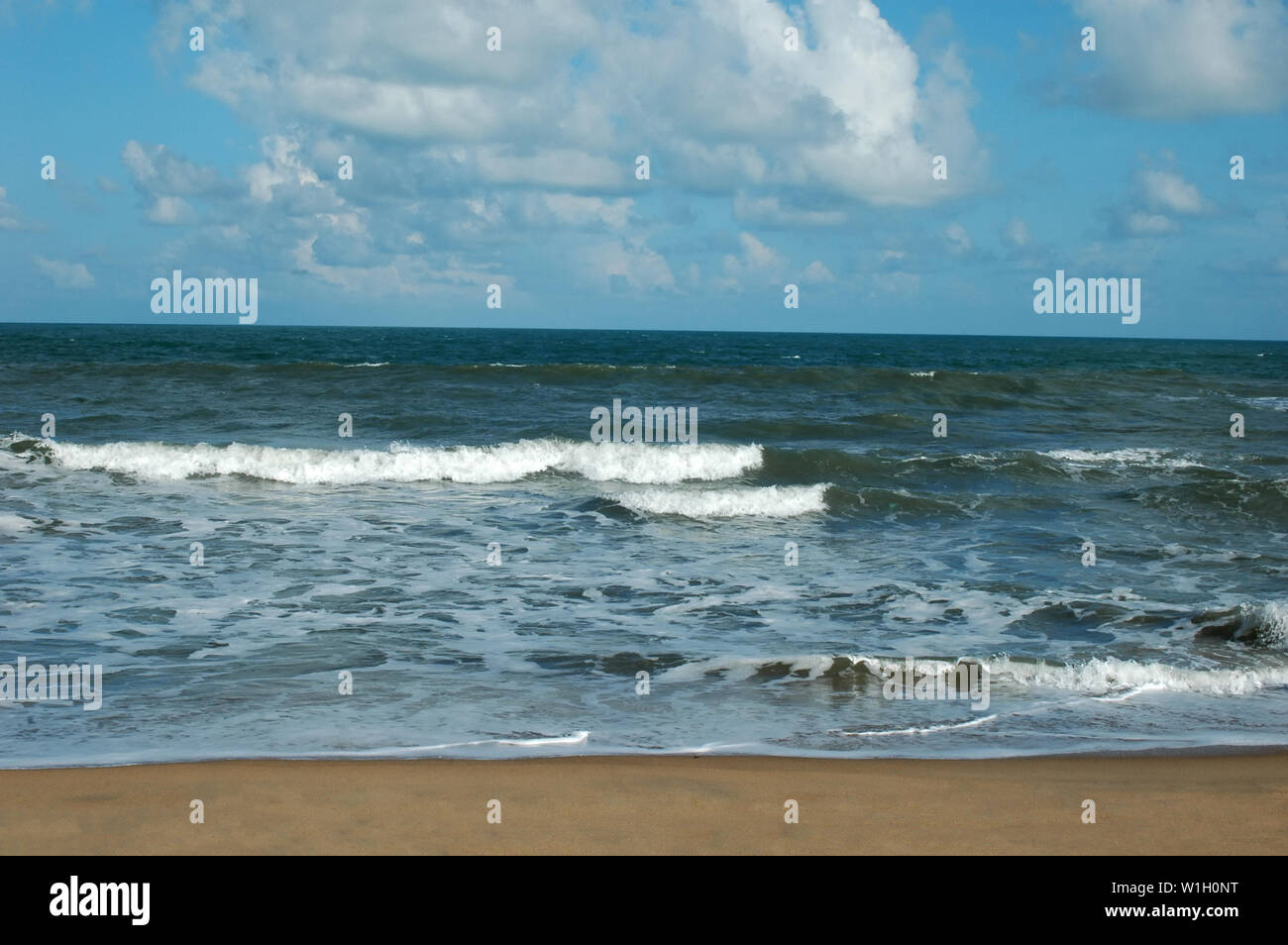 Oceano Indiano, Baia del Bengala, Tamil Nadu, India Foto Stock
