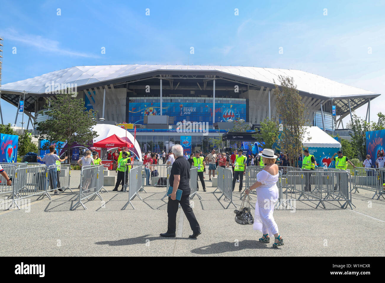 Lione, Francia. 02Luglio, 2019. Inghilterra contro gli Stati Uniti gioco valido per le semifinali della Coppa del Mondo femminile del calcio nello stadio di Lione in Francia il Martedì, 02. (Foto: VANESSA CARVALHO/BRASILE PHOTO PRESS) Credito: Brasile Photo Press/Alamy Live News Foto Stock