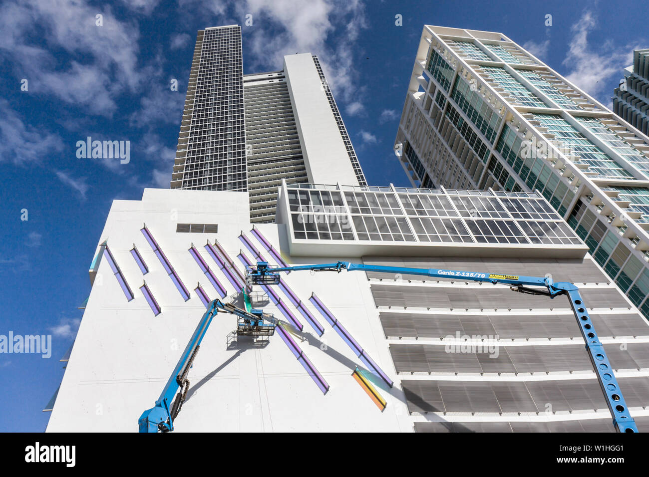Miami Florida, Biscayne Boulevard, centro, grattacielo alto grattacielo edifici edificio residenziale, condominio appartamento residenziale A. Foto Stock