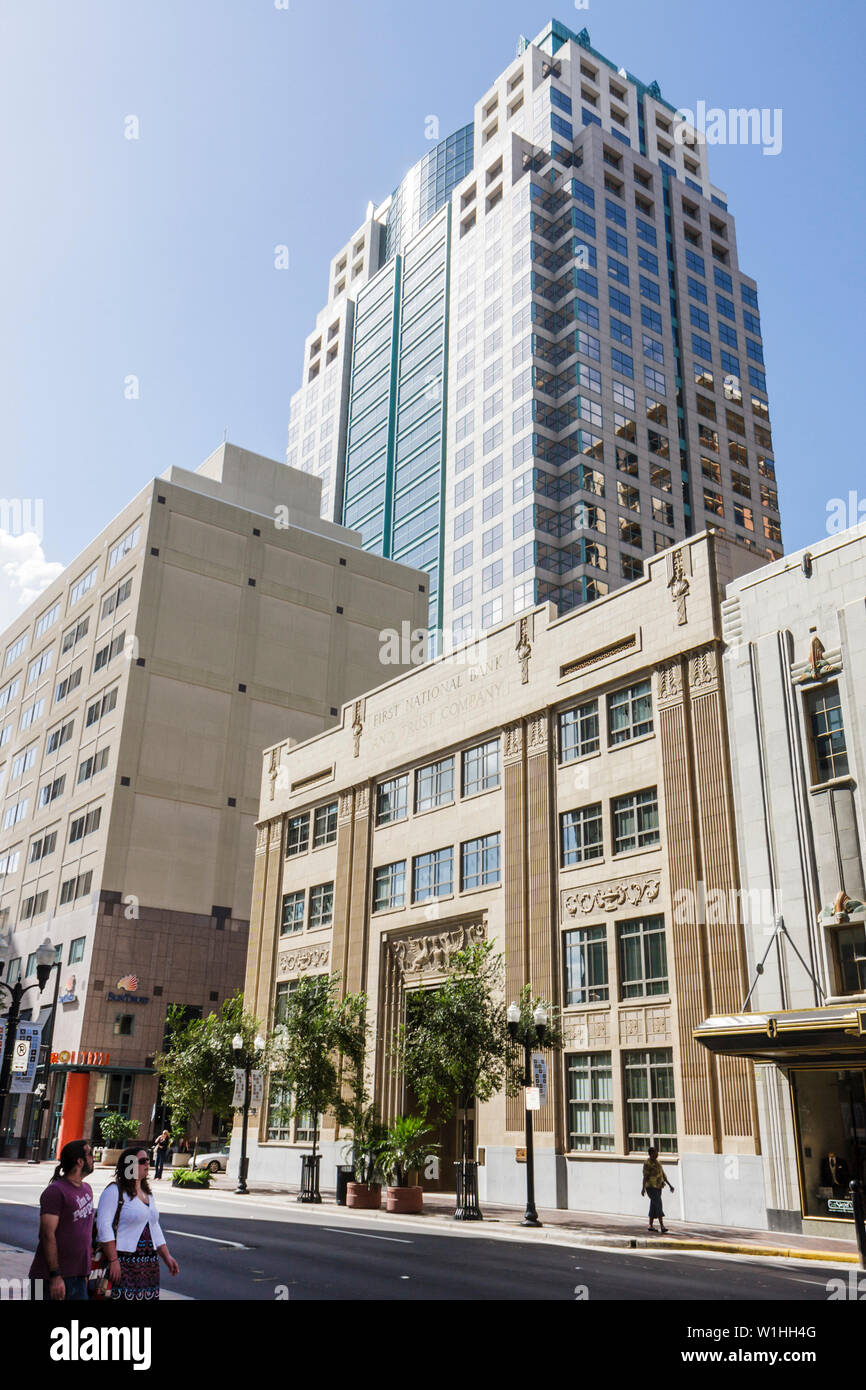 Orlando Florida, South Orange Avenue, Downtown Historic District, rivitalizzazione, conservazione, alto e moderno edificio grattacieli grattacieli Foto Stock