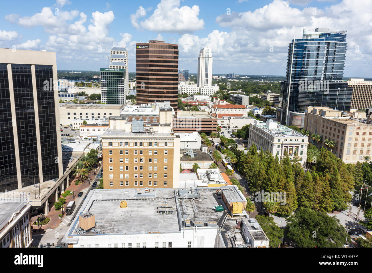Orlando Florida,Downtown Historic District,skyline,ufficio,edificio,centro,immobiliare commerciale,grattacielo alto grattacieli edificio edifici R Foto Stock