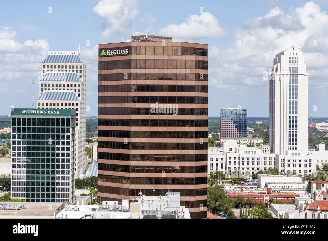 Orlando Florida,Downtown Historic District,skyline,ufficio,edificio,centro,immobiliare commerciale,grattacielo alto grattacieli edificio edifici R Foto Stock