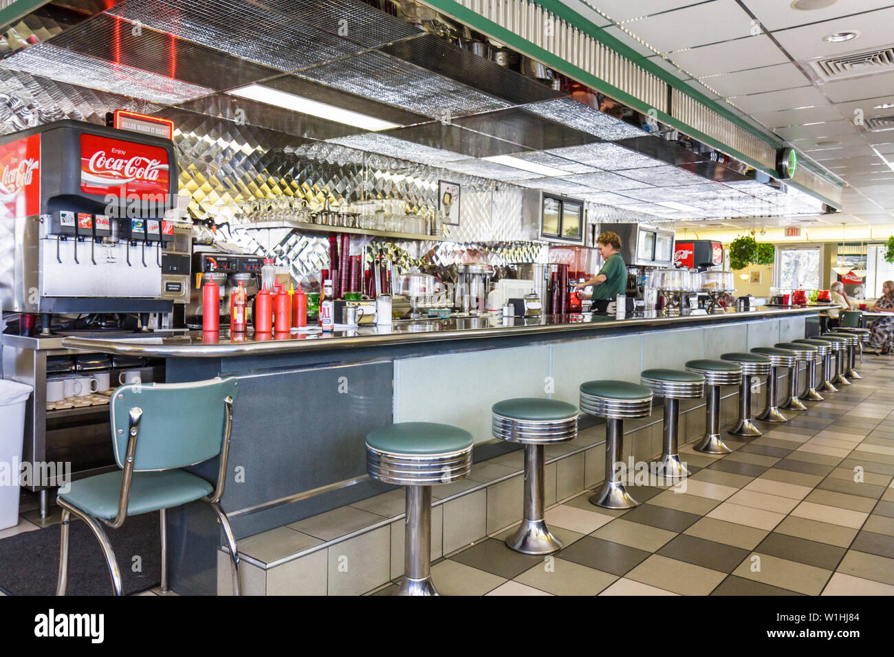 Florida Highlands County, Sebring, US Highway Route 27, Sebring Diner, nostalgia, ristoranti, ristoranti, ristoranti, cibo, caffè, servizio, cucina, Amer Foto Stock
