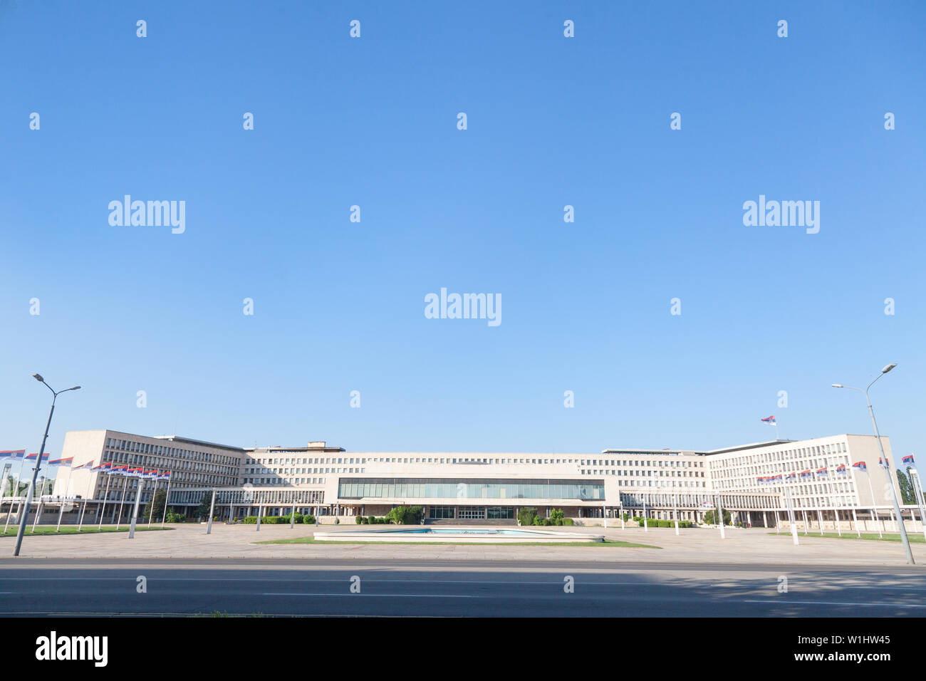 Panorama di SIV edificio, noto anche come Palata Srbija, o Palazzo della  Serbia. È la sede del governo serbo e l'ufficio di variou Foto stock - Alamy