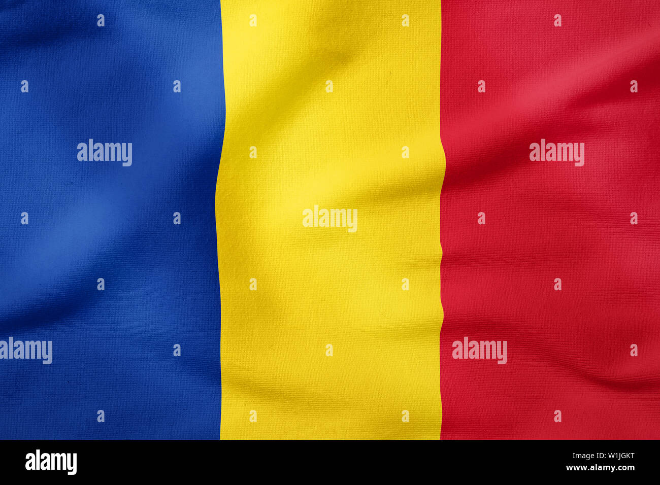Bandiera nazionale della Romania - Forma rettangolare simbolo patriottico Foto Stock