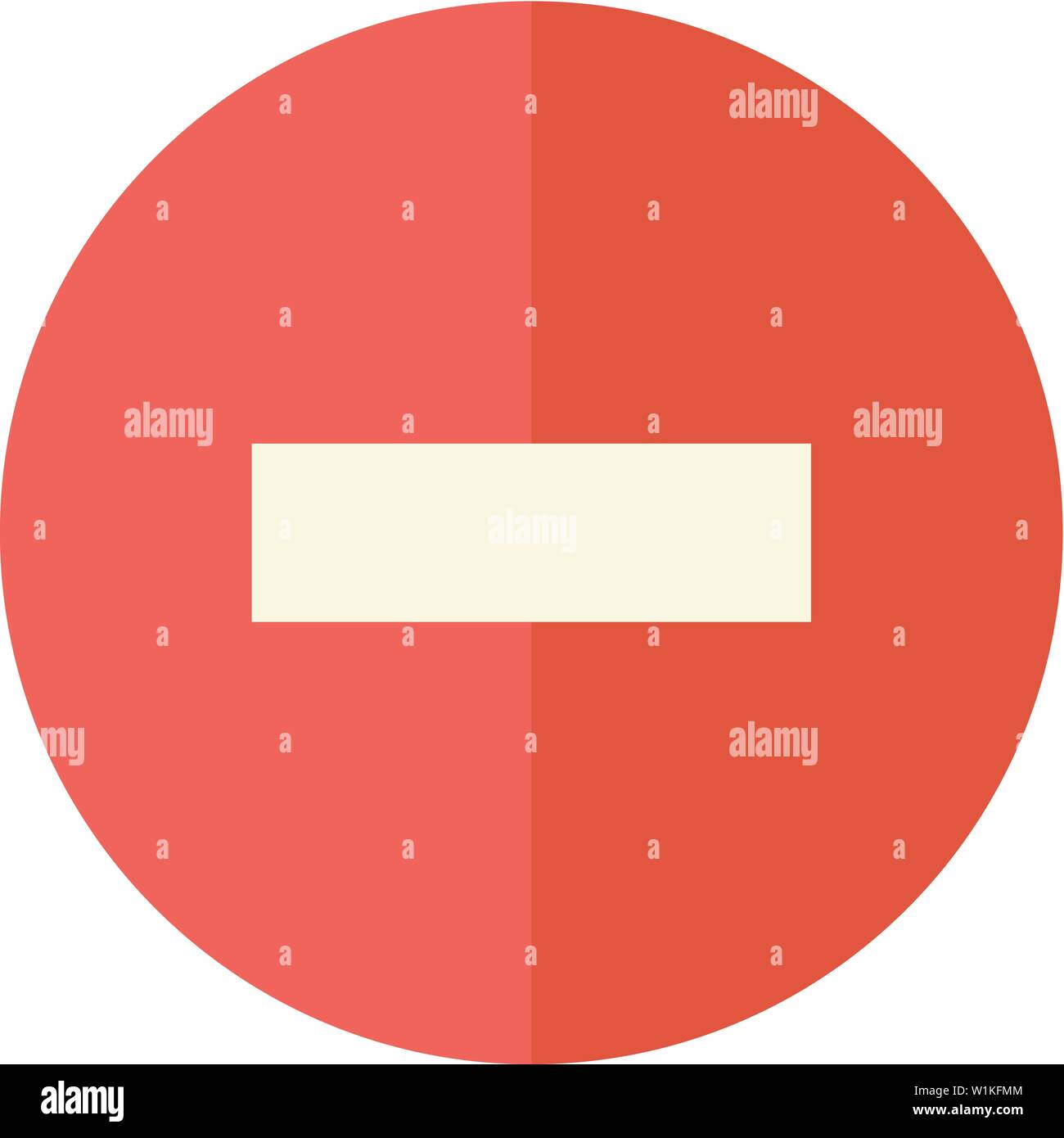 Il segnale di arresto icona nella piana di stile di colore. Strada restrizione di avvertimento via in direzione Illustrazione Vettoriale