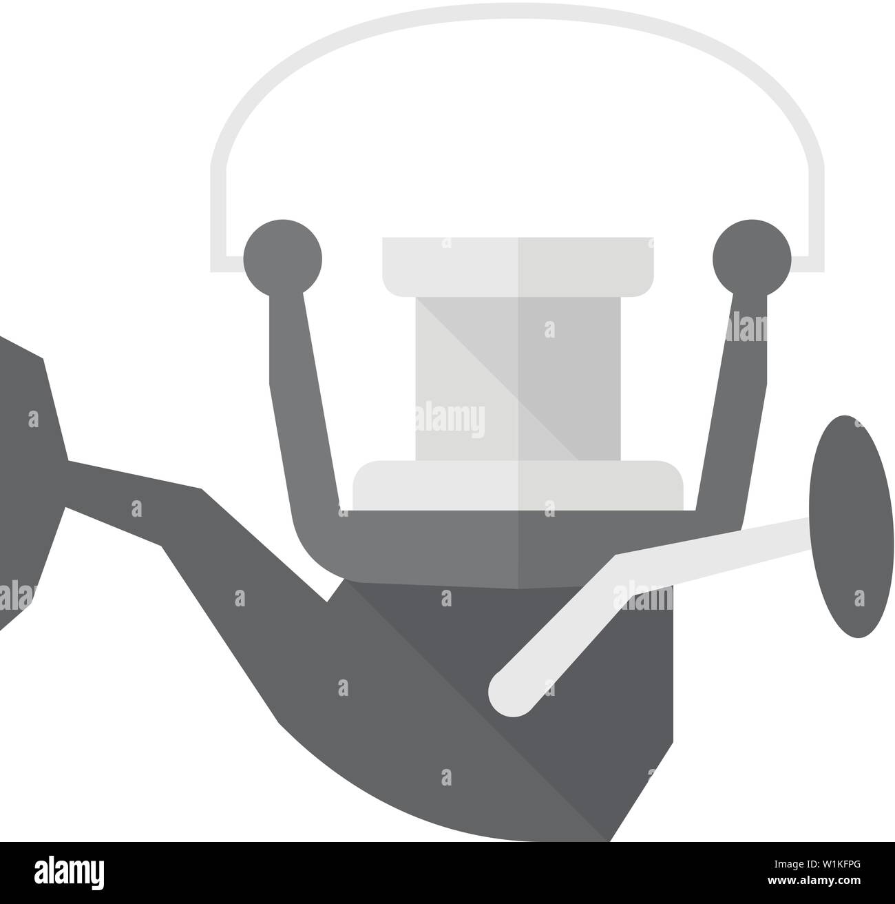 Mulinello da pesca icona nella piana di stile di colore. Sport d'acqua linea pesce pescatore di pesca a strascico Illustrazione Vettoriale