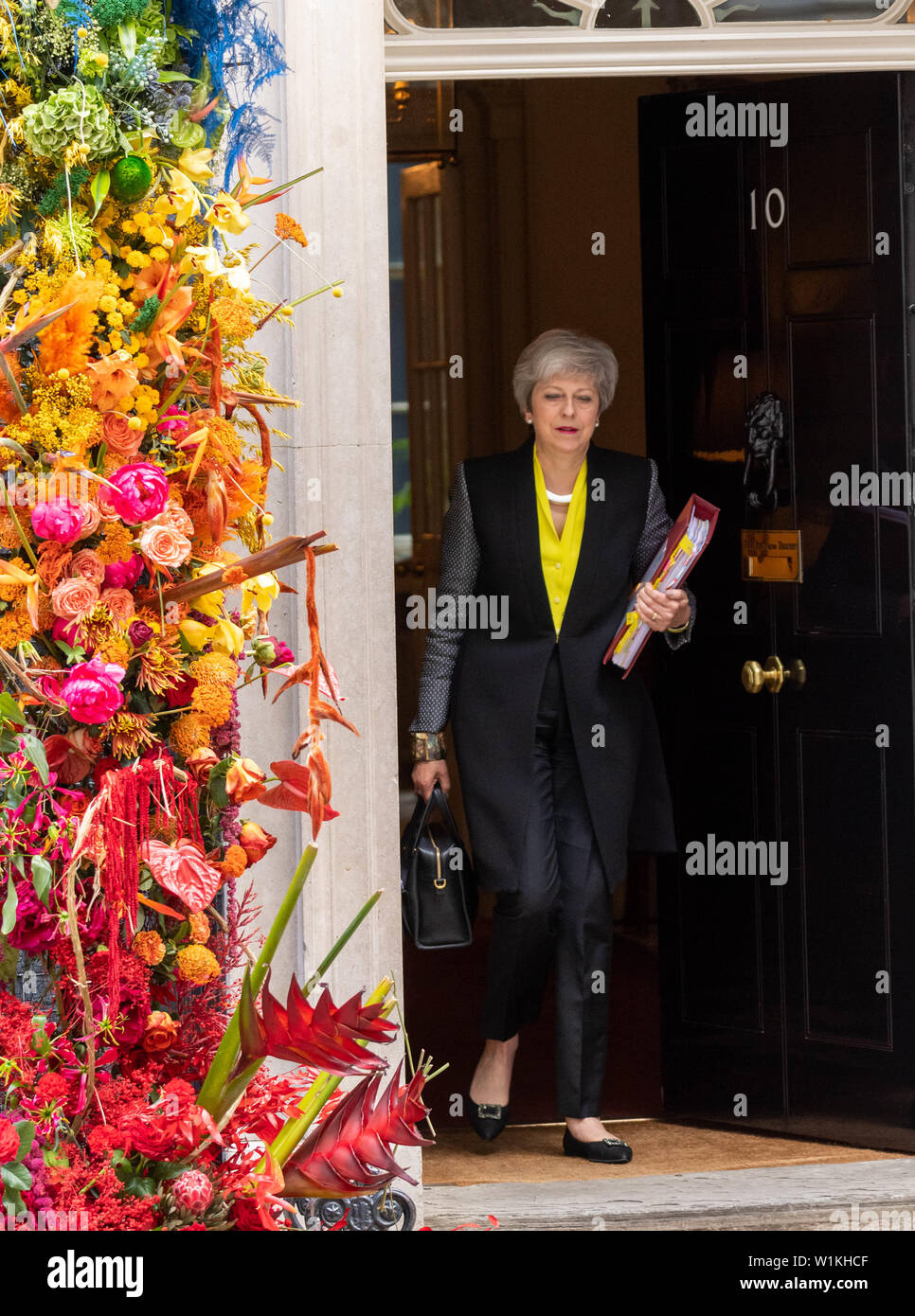 Londra, Regno Unito. Il 3° luglio 2019. Theresa Maggio MP PC, Primo Ministro lascia 10 Downing Street, Londra Credit Ian Davidson/Alamy Live News Foto Stock