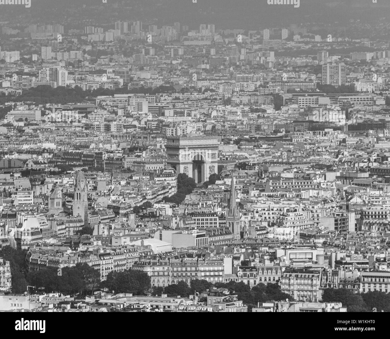 Breve viaggio a Parigi attraverso un bianco e nero lente Foto Stock