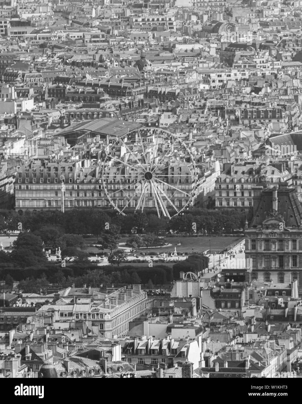 Breve viaggio a Parigi attraverso un bianco e nero lente Foto Stock