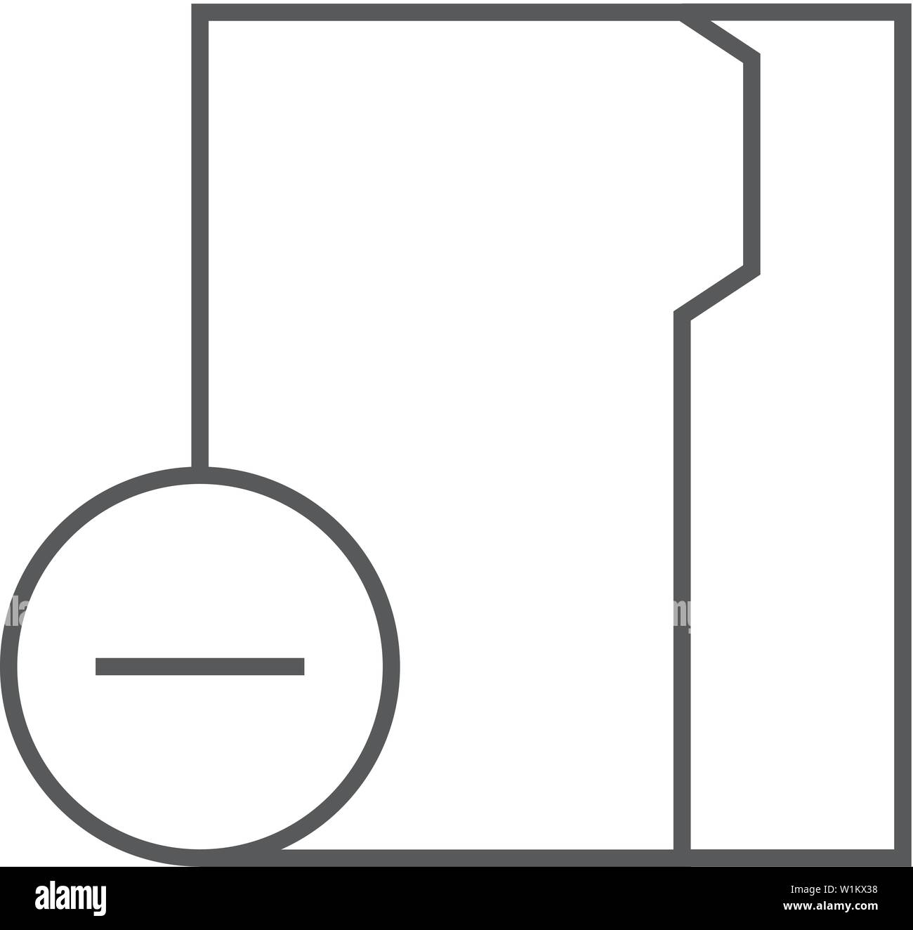Icona di cartella nel profilo sottile di stile. Computer i file office binder rimuovi elimina Illustrazione Vettoriale