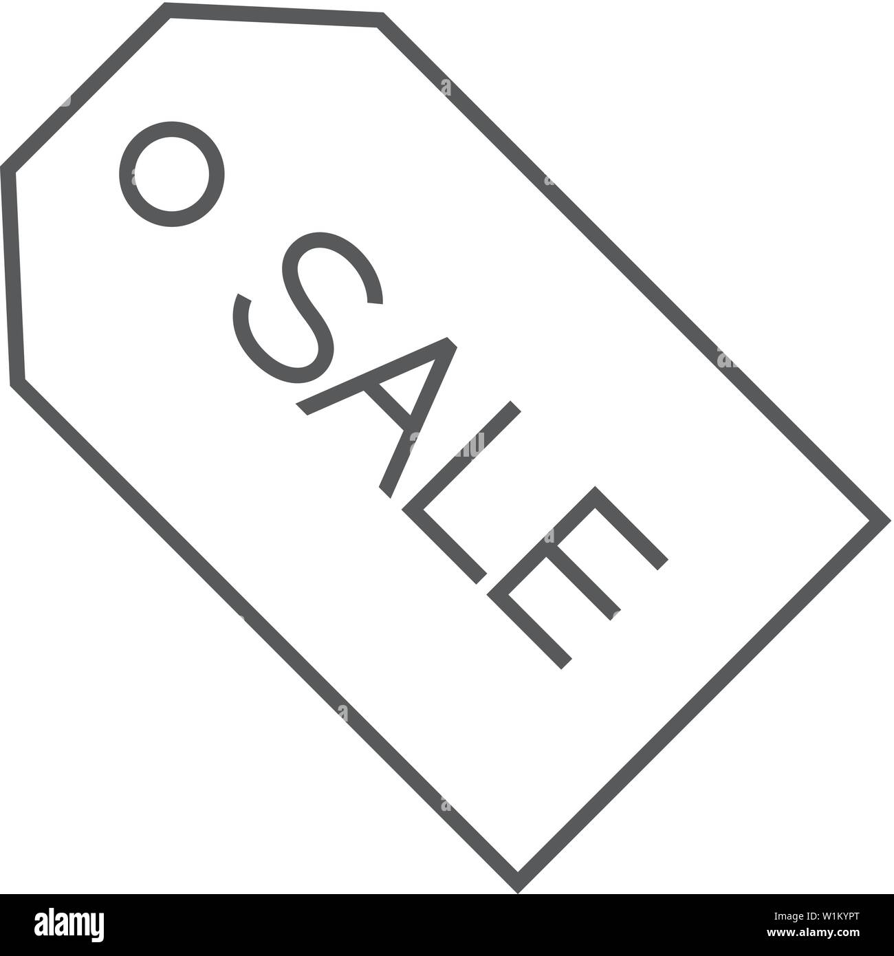 Vendita icona tag nel profilo sottile di stile. Etichetta acquisti comprare sconto sconto Illustrazione Vettoriale