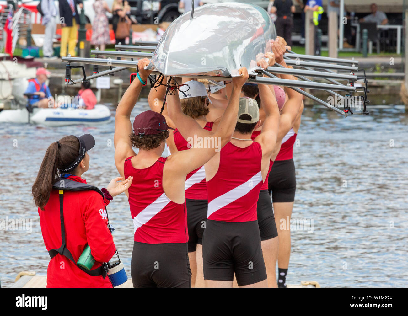 Henley on Thames, Regno Unito, 3 luglio 2019, Henley Royal Regatta inizia oggi sul fiume Tamigi a Henley on Thames. ajs/Alamy Live News Foto Stock