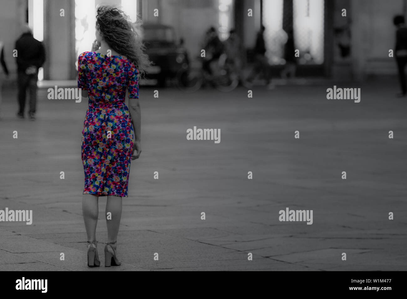 Modello di strada monocromatico città della moda Foto Stock