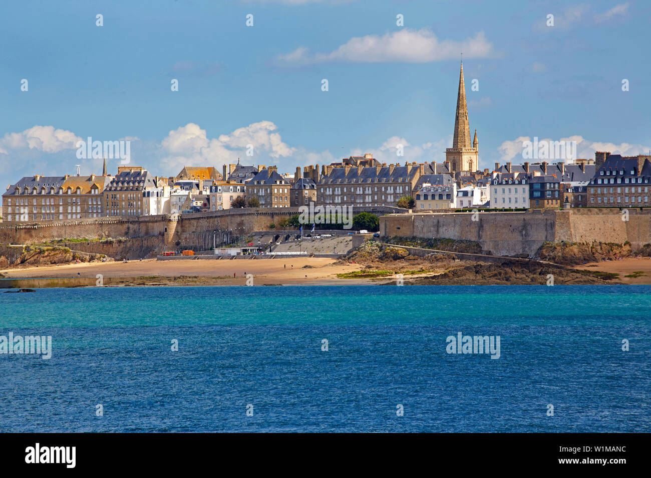 Vista da a Dinard, Saint-Malo Intra-Muros, Departement Ille-et-Vilaine Bretagna, Francia, Europa Foto Stock