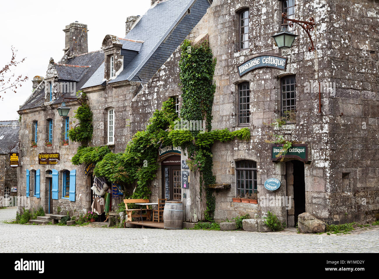 Locronan village, dipartimento di Finistère, Châteaulin cantone, Finistère Foto Stock