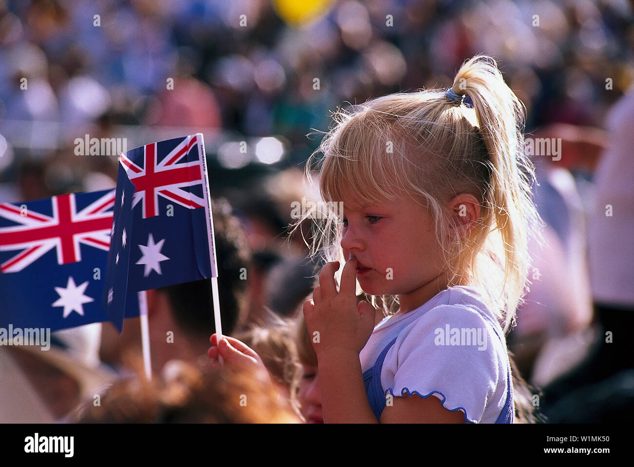 Tipo mit Australienfahne, Australia Day, Sydney , NSW Australien Foto Stock