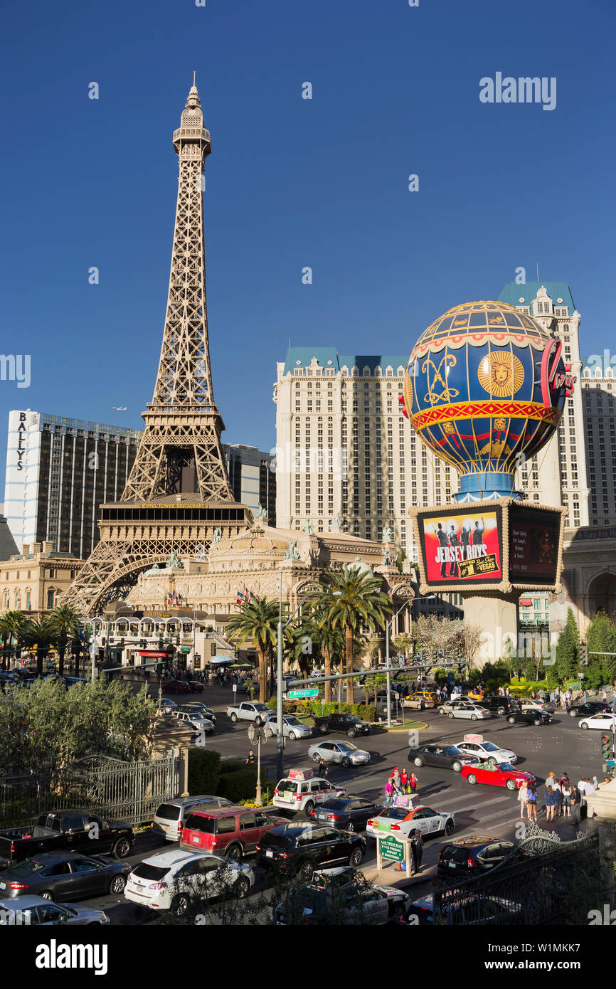 Il Paris Las Vegas Hotel, striscia, South Las Vegas Boulevard, Las Vegas, Nevada, STATI UNITI D'AMERICA Foto Stock