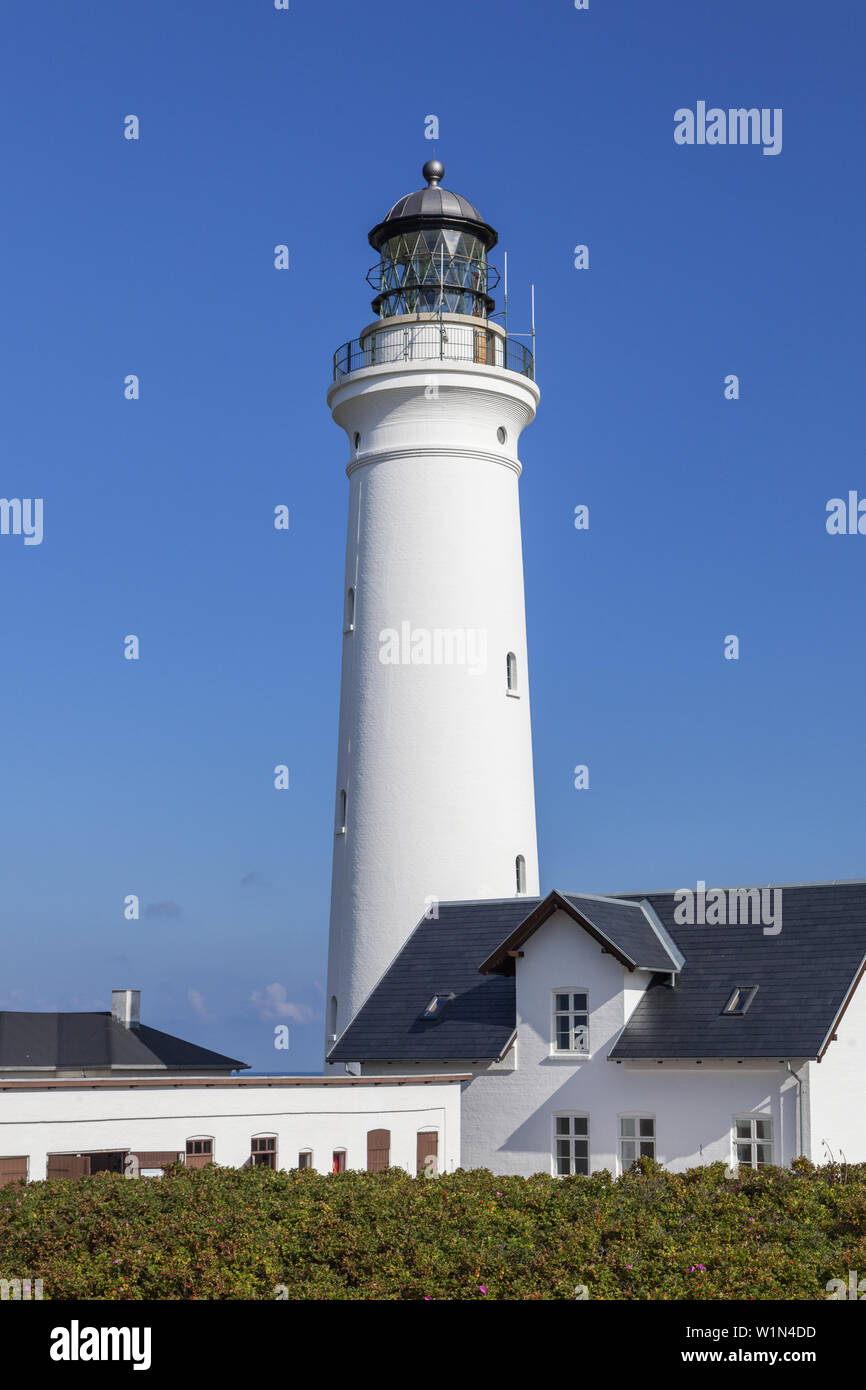 Faro di Hirthals, Jutland settentrionale, nello Jutland, Penisola cimbra, Scandinavia, Danimarca, Nord Europa Foto Stock