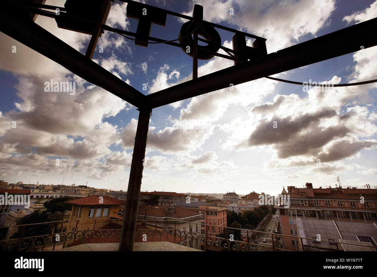 La vista dalla terrazza sul tetto dell'Hotel Romanico Palace, Roma, Latio, Italia Foto Stock