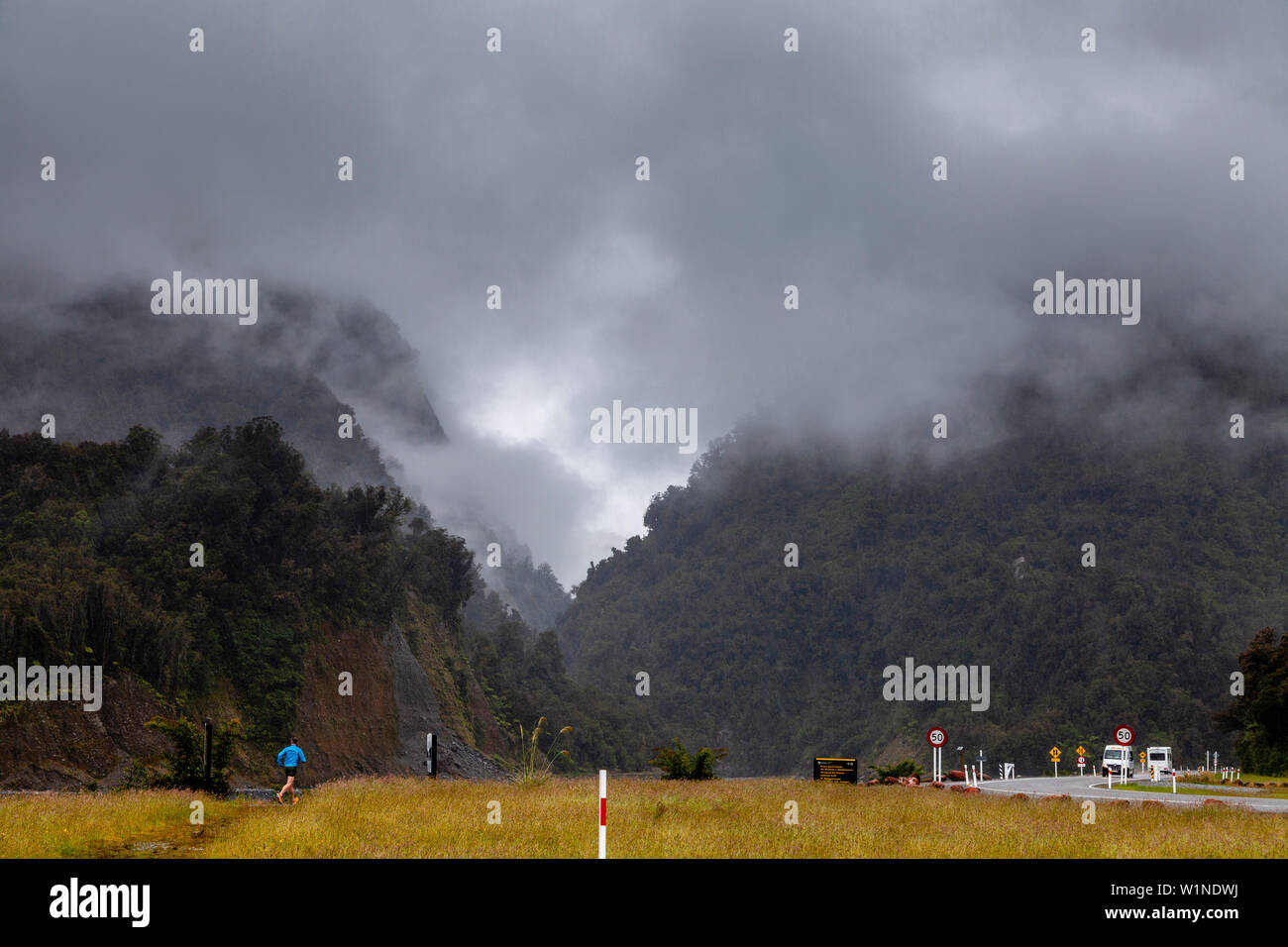 Paesaggio vicino il Ghiacciaio Franz Josef, Isola del Sud, Nuova Zelanda Foto Stock