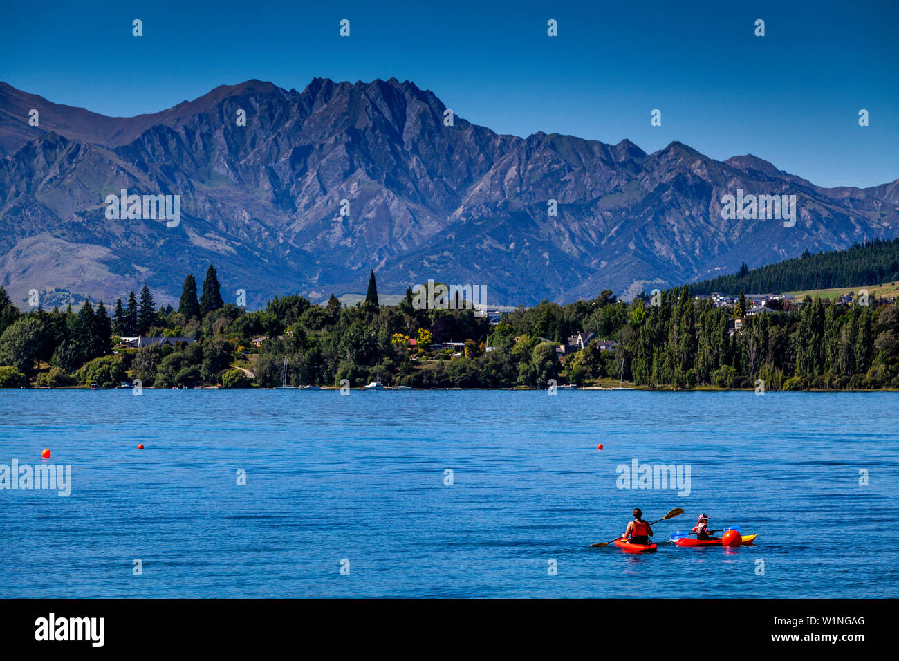 Il lago Wanaka, Regione di Otago, Isola del Sud, Nuova Zelanda Foto Stock