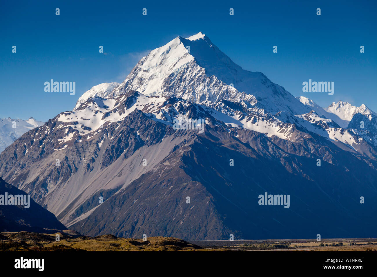 Mt Cook (Aoraki), il Parco nazionale di Mount Cook, isola del Sud, Nuova Zelanda Foto Stock
