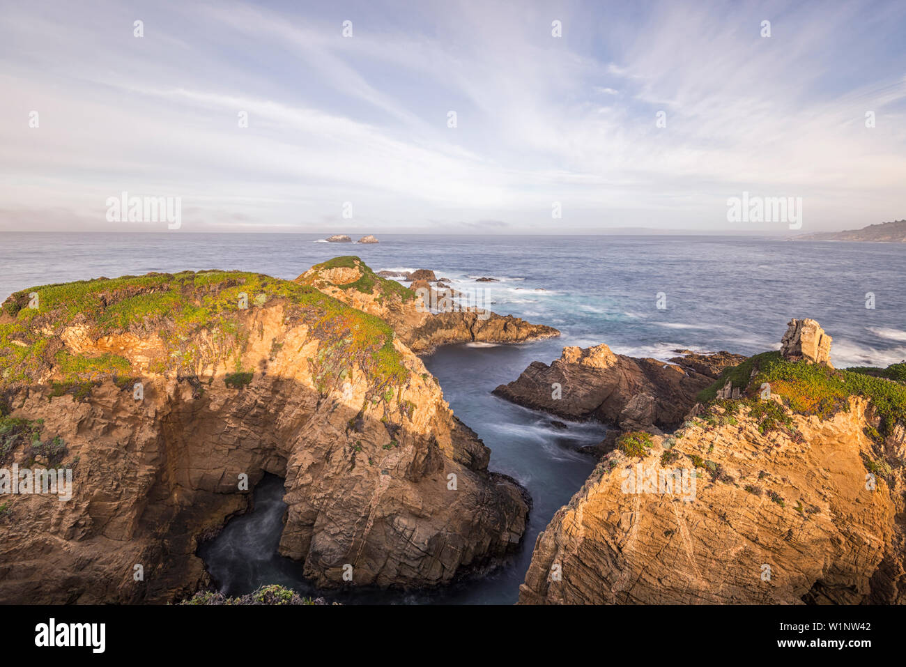 Mare e Coste rocciose a, Garrapata State Park, costa di Monterey, California, Stati Uniti. Foto Stock