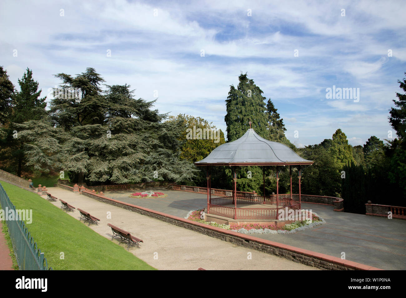 Belle Vue Park, Newport, Galles del Sud, è un grande parco vittoriano nel Cadw/ICOMOS Register of Parks and Gardens of Special Historic Interest in Galles Foto Stock