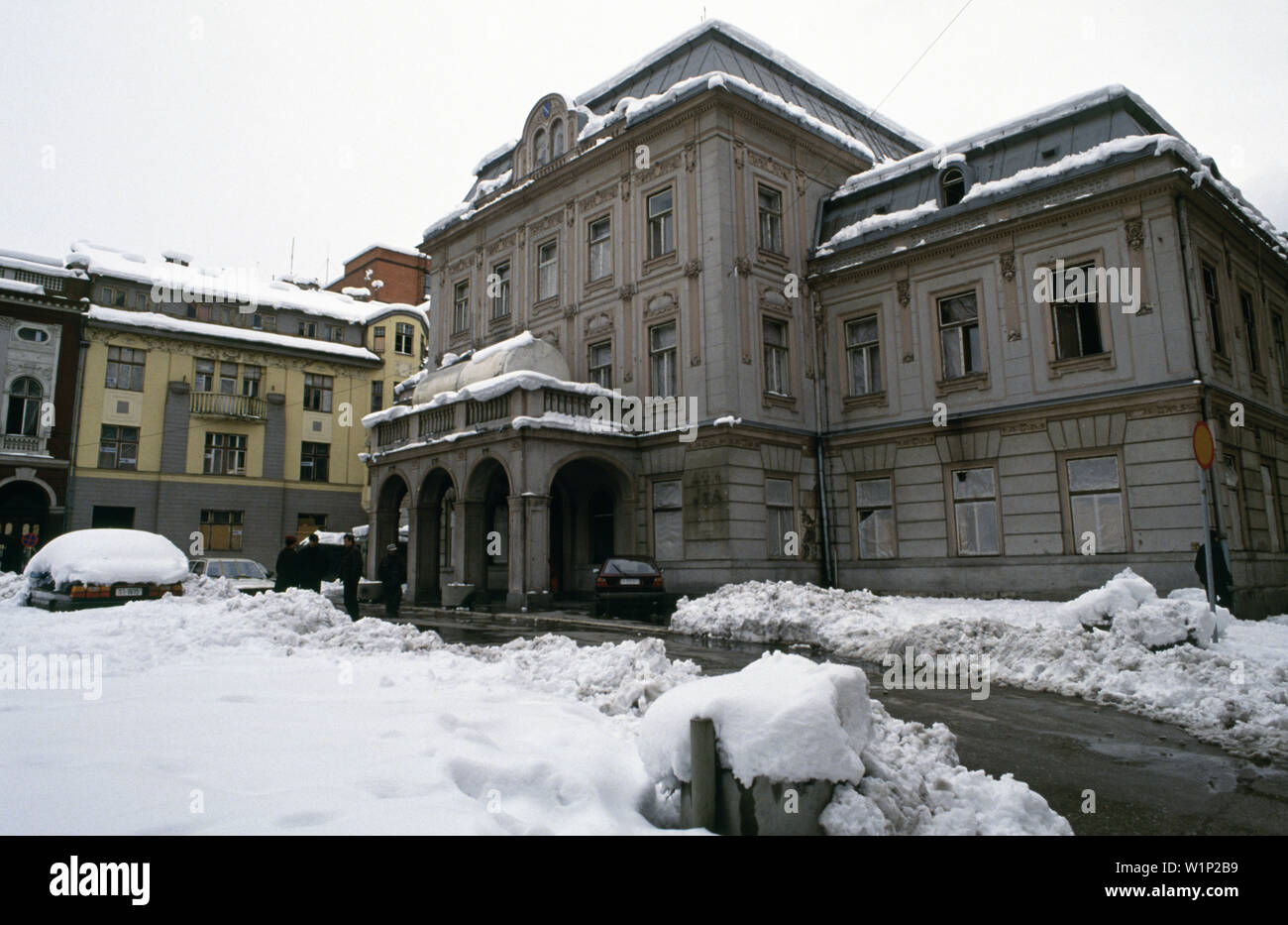 28 marzo 1993 Circolo Ufficiali su Zelenih beretki durante l assedio di Sarajevo. Foto Stock