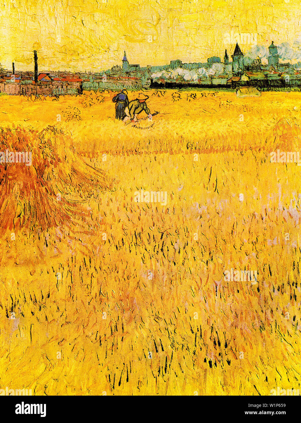 Vincent Van Gogh, Arles, vista da campi di grano, la pittura di paesaggio, 1888 Foto Stock