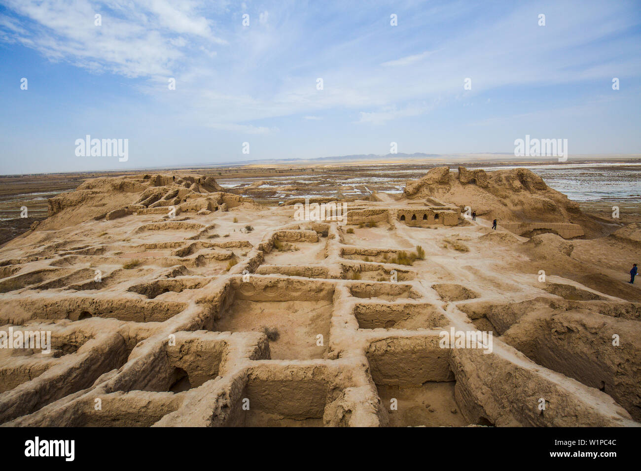 Il castello di deserto Toprak Kala, Uzbekistan, Asia Foto Stock