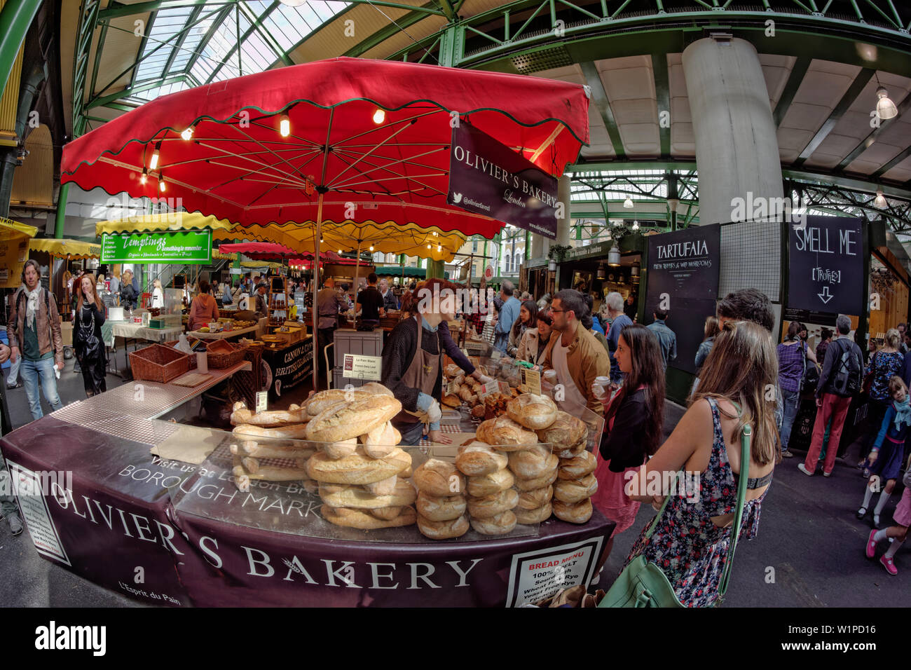 Borough Market, panetteria, Southwalk, London Bridge Quartier, Londra Foto Stock