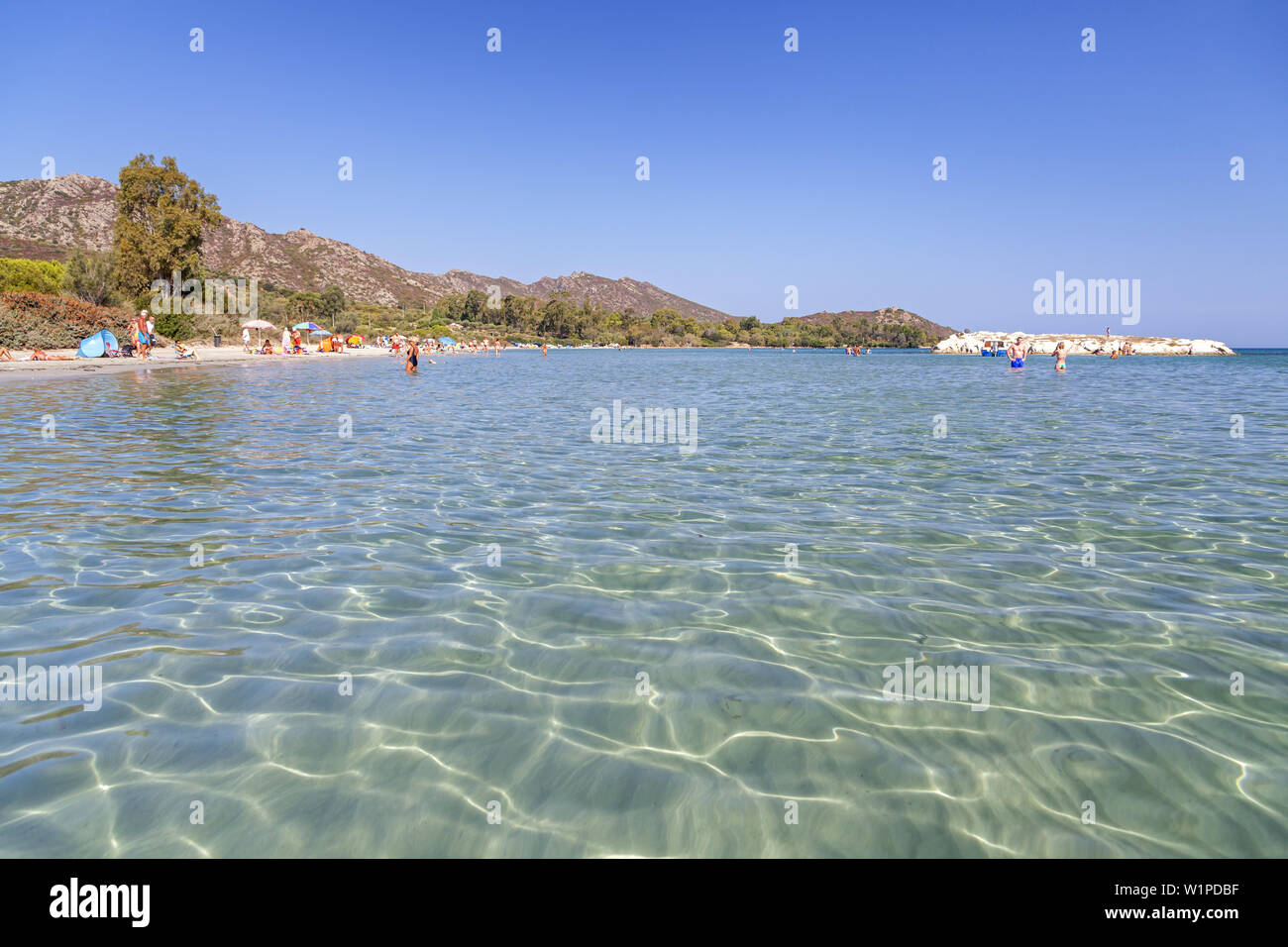 Spiaggia Plage de la Roya a Saint-Florent, Corsica, Francia meridionale, Francia, Europa meridionale Foto Stock