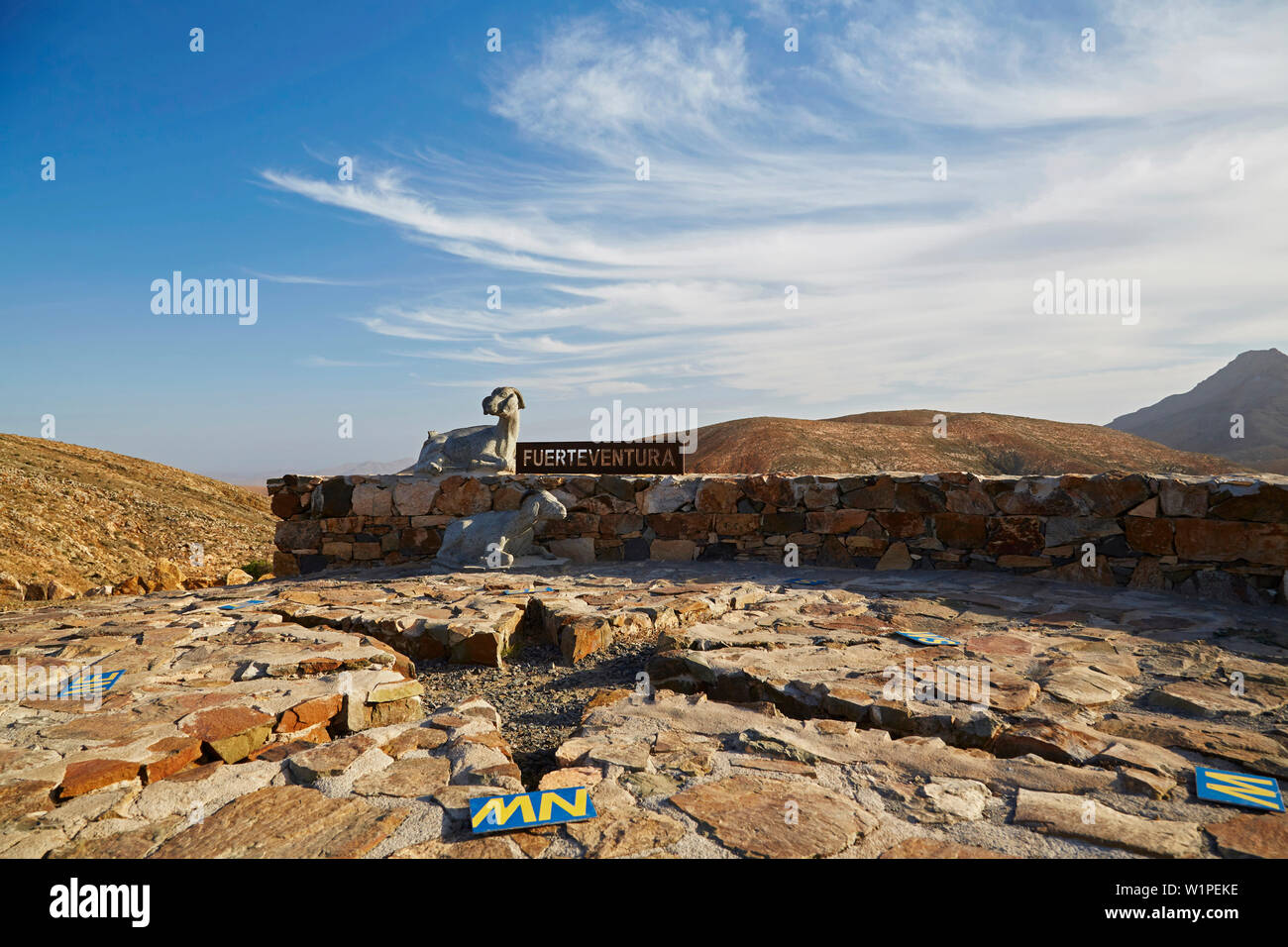 Mirador Astronómico de Sicasumbre su FV-605 vicino Fayagua, Fuerteventura, Isole Canarie, Islas Canarias, Oceano Atlantico, Spagna, Europa Foto Stock