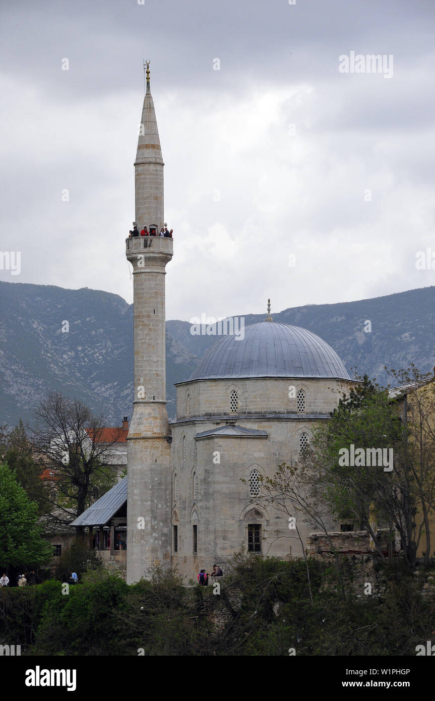 Koski Mehmed Pasha moschea, Mostar, Bosnia e Erzegovina, Bosna i Hercegovina Foto Stock