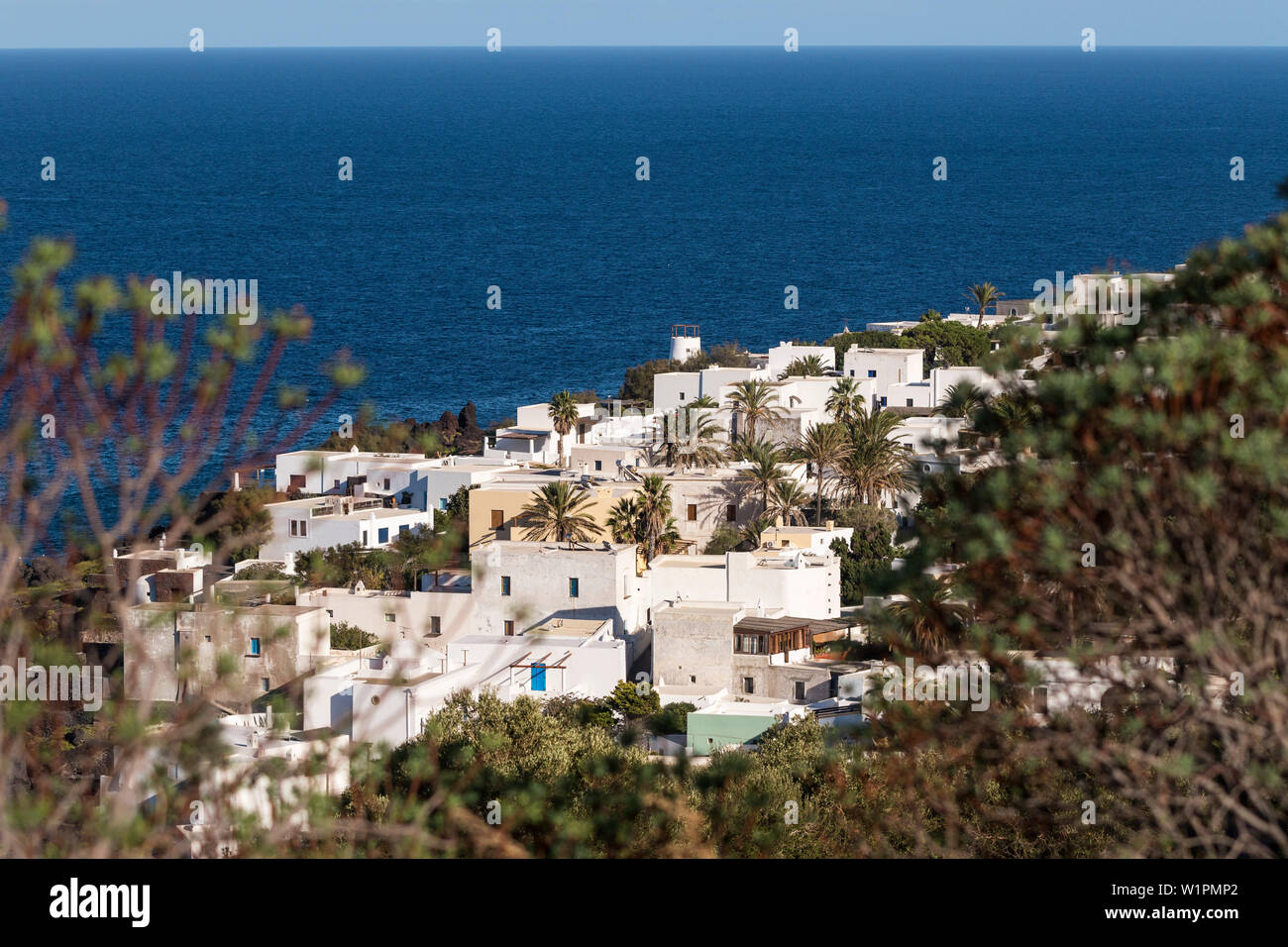 San Bartolo, Stromboli, l'isola di Stromboli, Isole Eolie, isole Lipari, Mar Tirreno, il Mar Mediterraneo, l'Italia, Europa Foto Stock