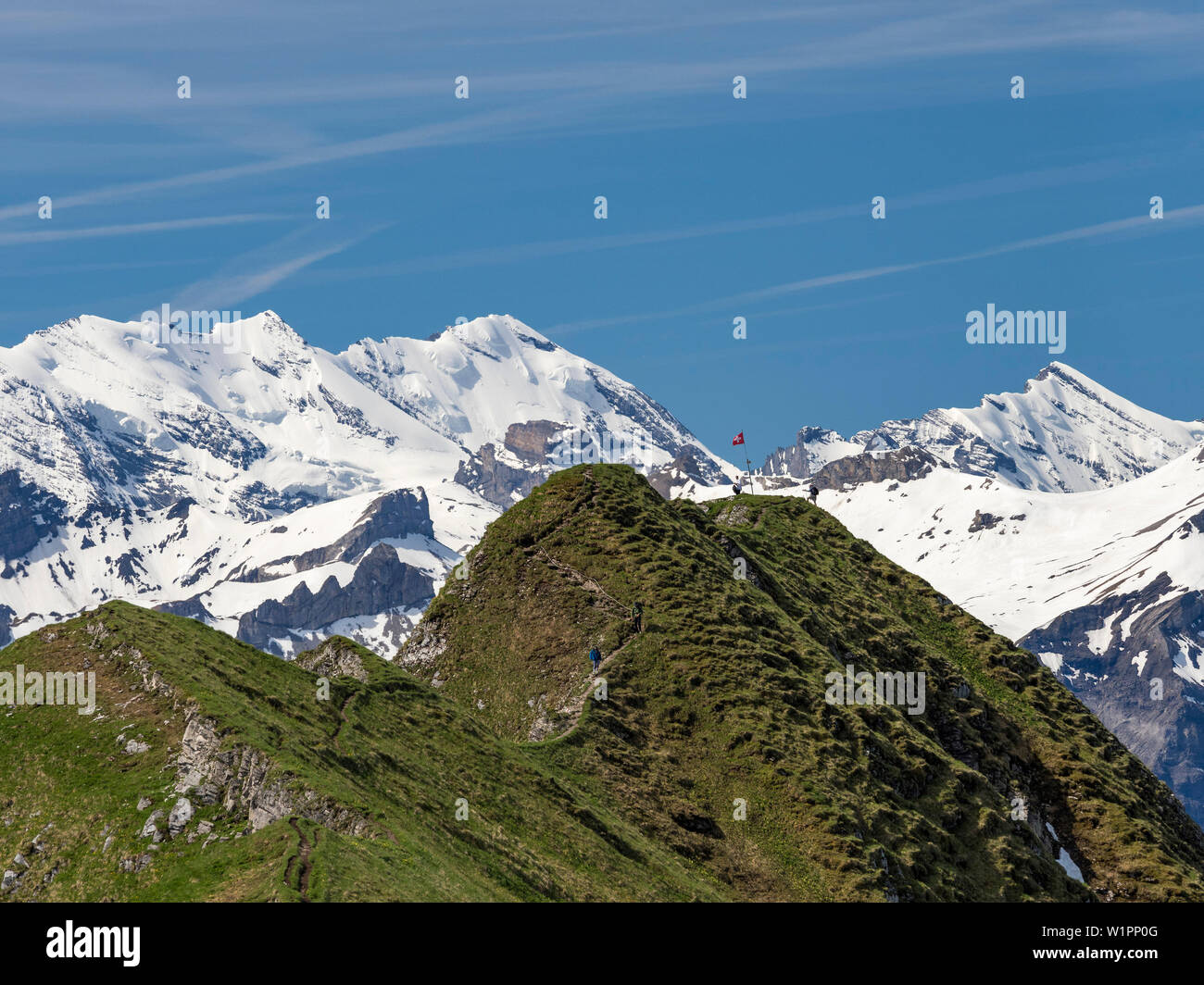 Augstmatthorn montagna al lago Brienzer SeeAlps, Oberland bernese, Svizzera, Europa Foto Stock