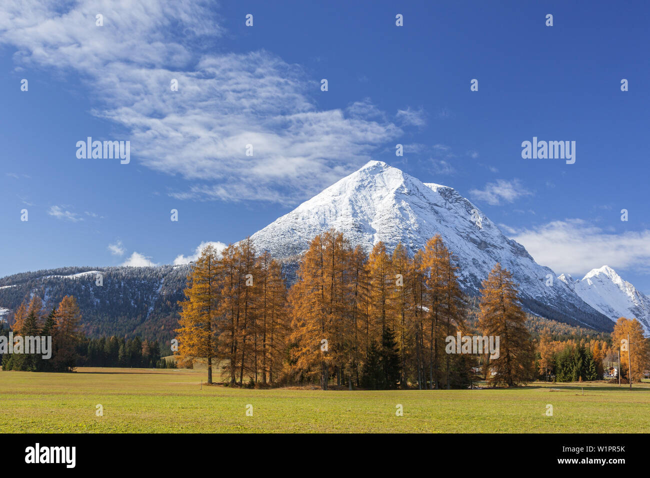Hohe Munde in montagna il Mieminger montagne, Leutasch, Tirolo settentrionale, Tirolo, Austria, Europa Foto Stock