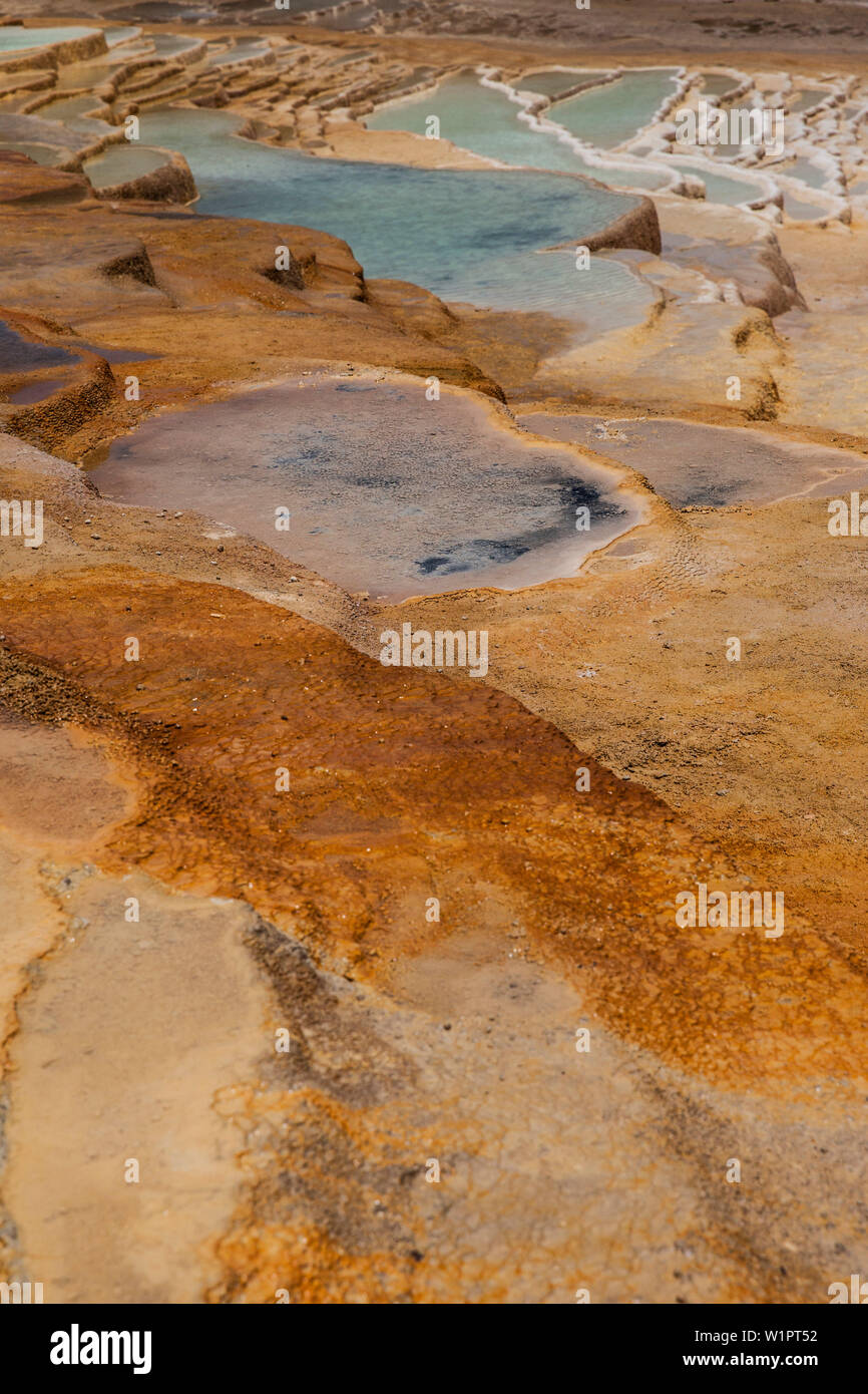Terrazze di agglomerato di Badab-e Surt, Iran, Asia Foto Stock
