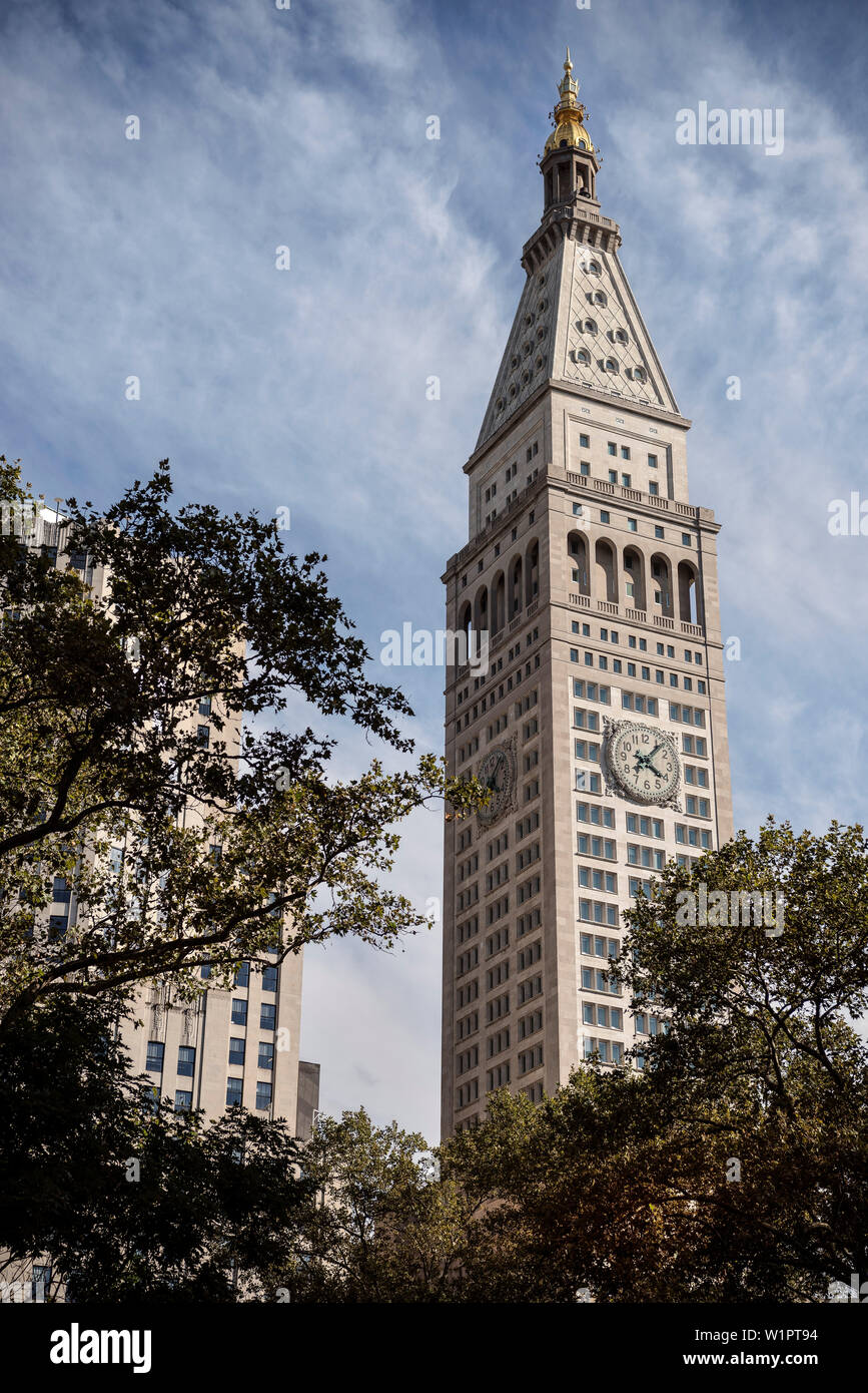 Clocktower, 5th Ave, Manhattan NYC, New York City, Stati Uniti d'America, USA, America del Nord Foto Stock