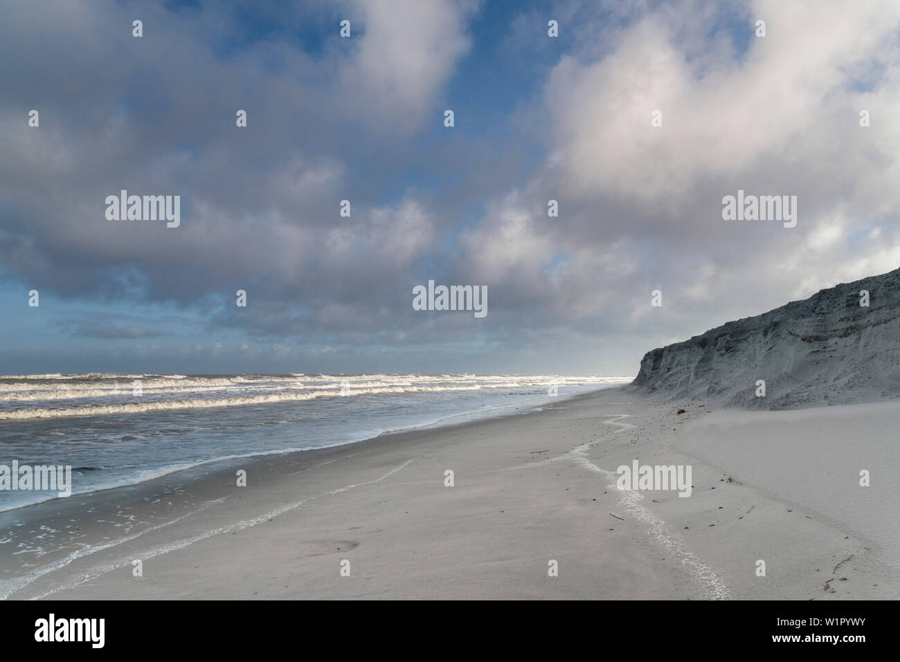 Spiaggia, Langeoog, Mare del Nord est delle Isole Frisone, Frisia orientale, Bassa Sassonia, Germania, Europa Foto Stock